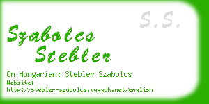 szabolcs stebler business card